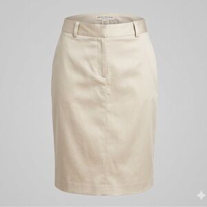 Brooks Brothers Khaki Stretch Cotton Pencil Skirt Size 10